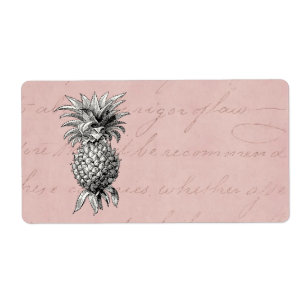 Vintage 1800s Pineapple Illustration Pink