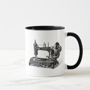 Vintage 1800s Sewing Machine Illustration Mug