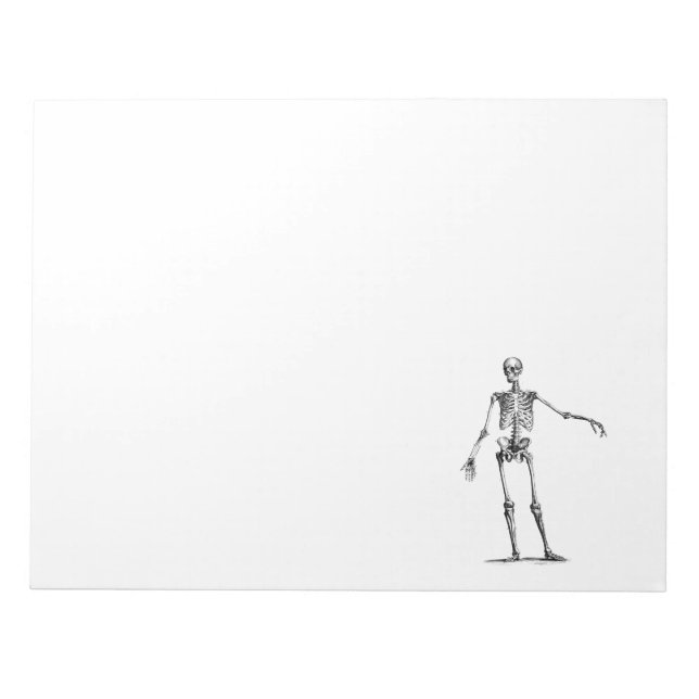 Vintage 1800s Skeleton Retro Skeletons Template Notepad (Front)