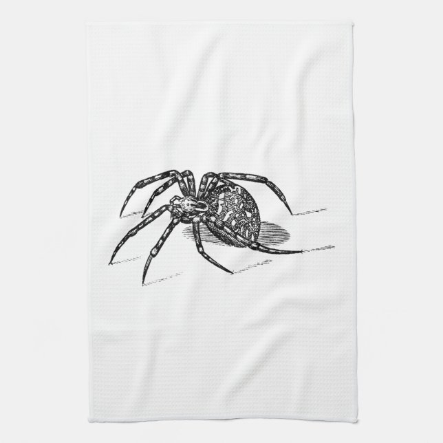 Vintage 1800s Spider Illustration Spiders Template Kitchen Towel (Vertical)