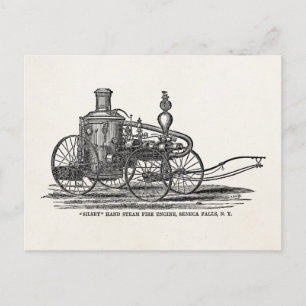 Vintage 1800s Steam Fire Engine Antique Fire Truck Postcard