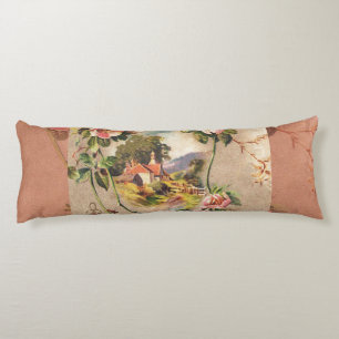 Vintage 1800s Victorian Birthday Floral Country Body Pillow