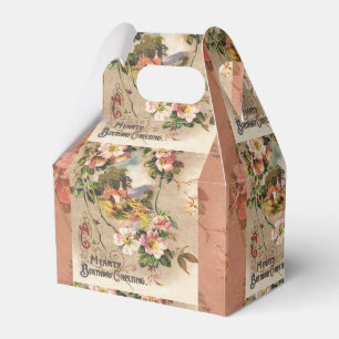 Vintage 1800s Victorian Birthday Floral Country Favor Box