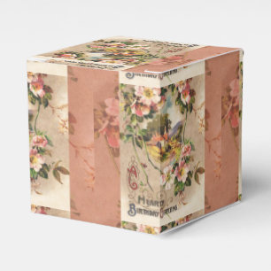 Vintage 1800s Victorian Birthday Floral Country Favor Box