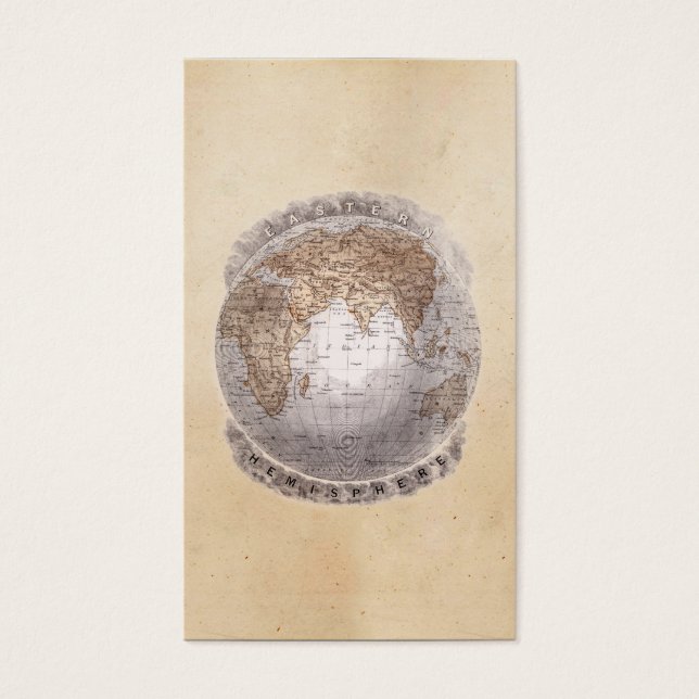 Vintage 1800s World Map Eastern Hemisphere Globe (Front)