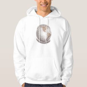 Vintage 1800s World Map Western Hemisphere Globe Hoodie