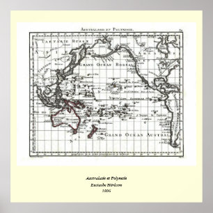 Vintage 1806 Map - Australasie et Polynesie Poster