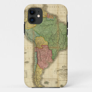 Vintage 1826 South America Map by Anthony Finley iPhone 11 Case