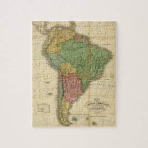Vintage 1826 South America Map by Anthony Finley Jigsaw Puzzle