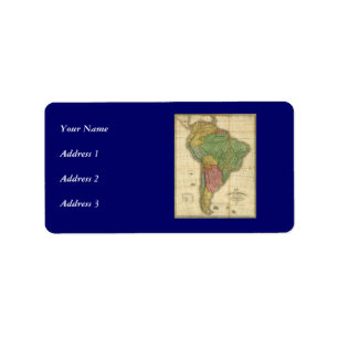 Vintage 1826 South America Map by Anthony Finley Label
