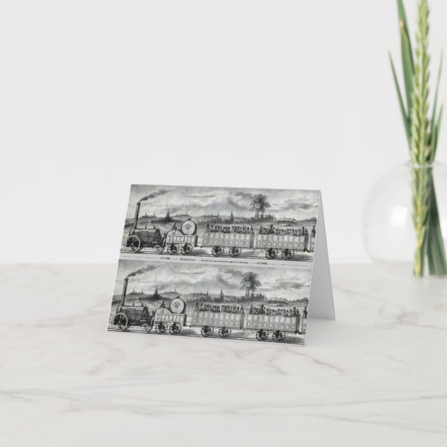 Vintage 1831 Rail Train Bookmark Card (Front)
