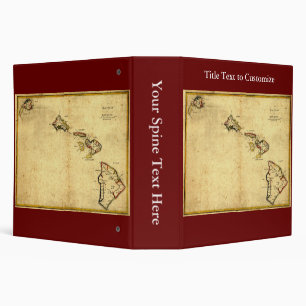 Vintage 1837 Hawaii Map - Hawaiian Islands Binder