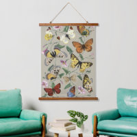 Vintage 1842 Butterfly Moth Botanical Floral Art