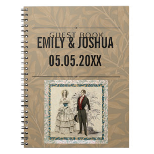 Vintage 1844 Victorian Wedding Illustration Notebook