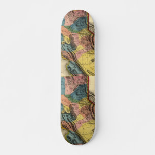 Vintage 1851 California Gold Region State Map Skateboard