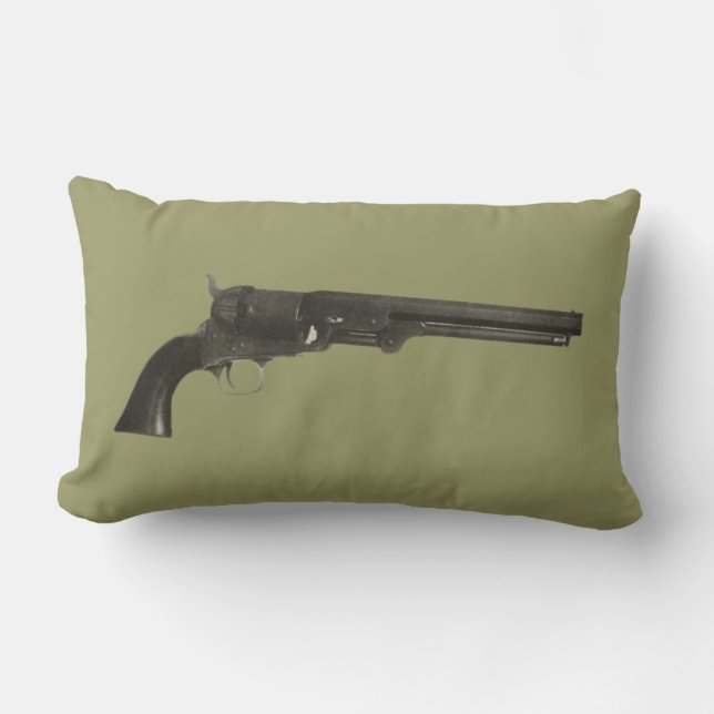 Vintage 1860s Colt Firearms Revolver Gun Pillow (Front)