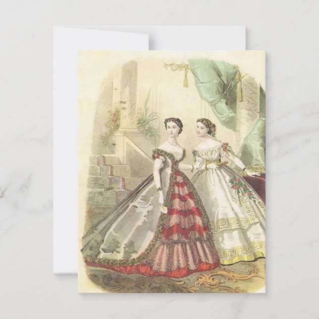 Vintage 1860s Women V2 Tea Party Invitation (Front)