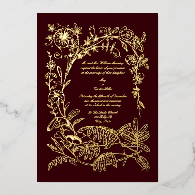 Vintage 1874 Botanical Floral Border (Front)