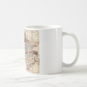 Vintage 1879 Lower Saranac Lake Reconnaissance Map Coffee Mug