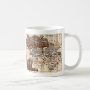 Vintage 1879 Lower Saranac Lake Reconnaissance Map Coffee Mug