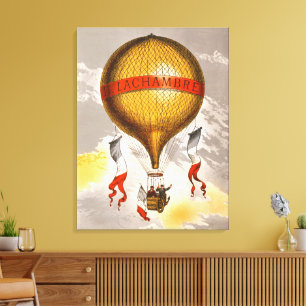 Vintage 1880 Lachambre Hot Air Balloon Art Canvas Print