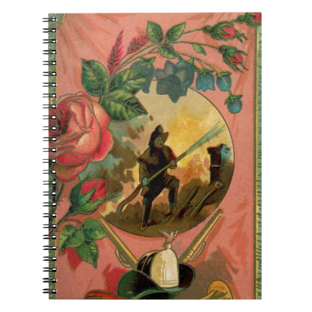 Vintage 1880's Fireman Firefighter Artwork Notebook (Front)