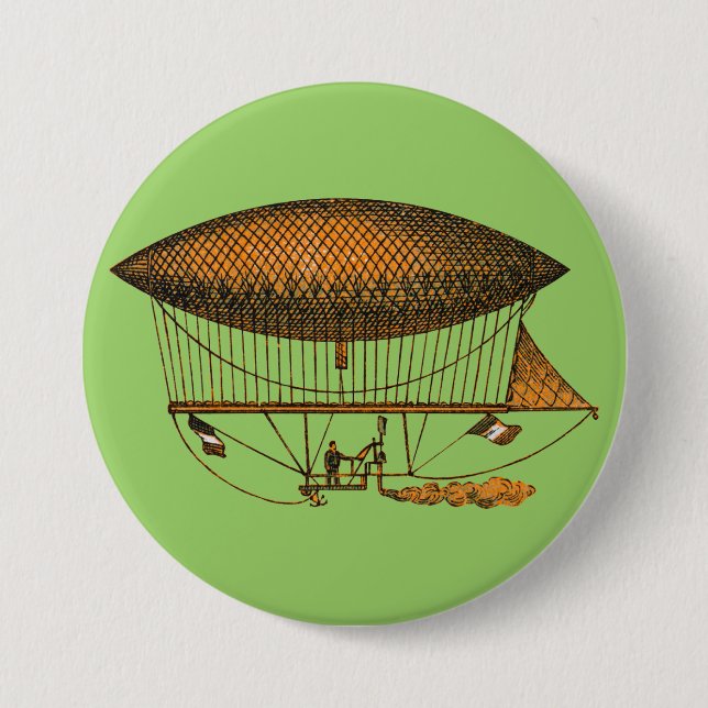 Vintage 1883 Travelling Zeppelin 3 Inch Round Button (Front)