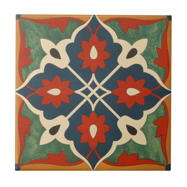 Vintage 1884 Ornamental Ceramic Art Customize Tile (Front)