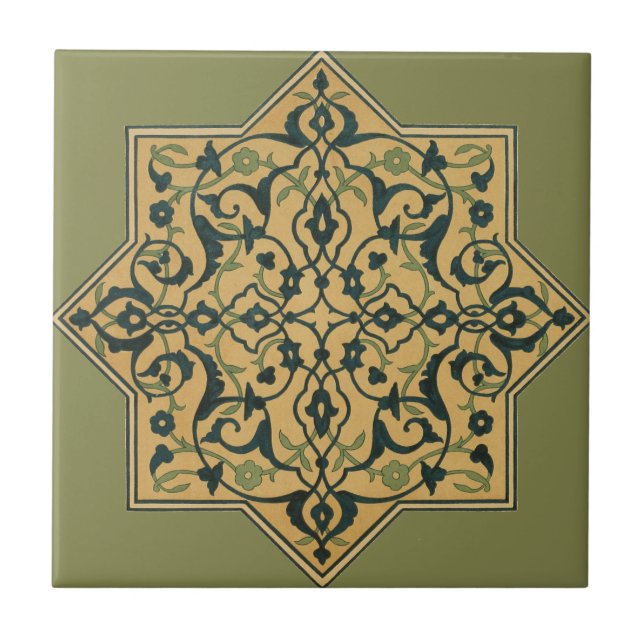Vintage 1884 Ornamental Ceramic Art Customize Tile (Front)