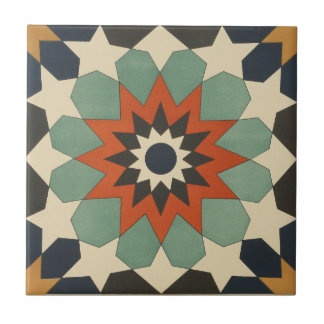 Vintage 1884 Ornamental Ceramic Art Star Tile