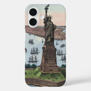 Vintage 1885 Statue of Liberty NYC Harbour Art iPhone 16 Case