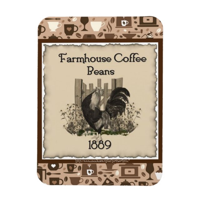"Vintage 1889 Farm House Coffee Ad" Magnet (Vertical)