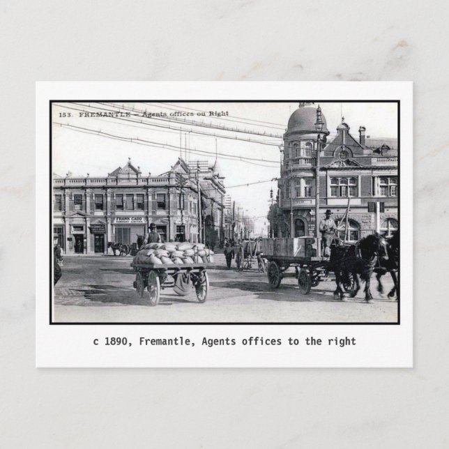 Vintage 1890 Fremantle, Perth, Australia Postcard (Front)