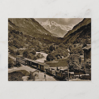 Vintage, 1890, Railway train at Grindelwald Postcard