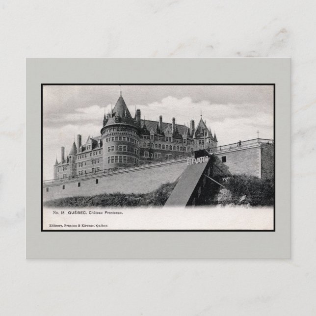 Vintage 1890s Chateau Frontenac Quebec Montreal Postcard (Front)