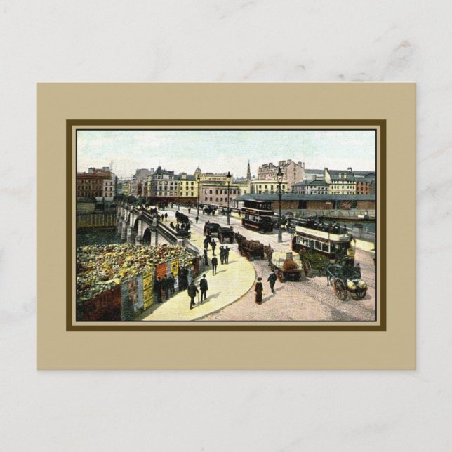 Vintage 1890s Glasgow Bridge Glasgow Scotland Postcard (Front)