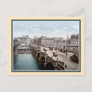 Vintage 1890s Glasgow Bridge Scotland photo Postcard