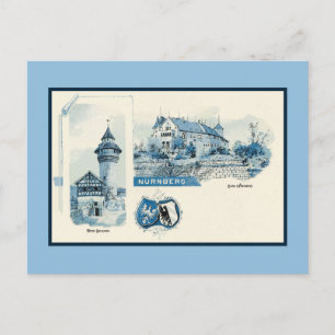Vintage 1890s litho Nuernberg Nuremberg Postcard