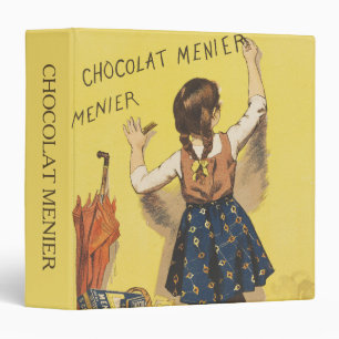 Vintage 1892 Chocolat Menier French Girl Art Binder