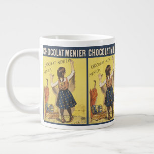 Vintage 1892 Chocolat Menier French Girl Art Large Coffee Mug