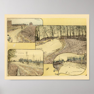 Vintage 1893 Bicycling Art Print