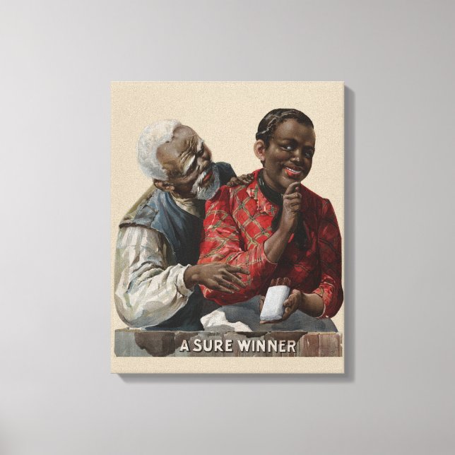 Vintage 1895 Cigar Ad African American Canvas Print (Front)