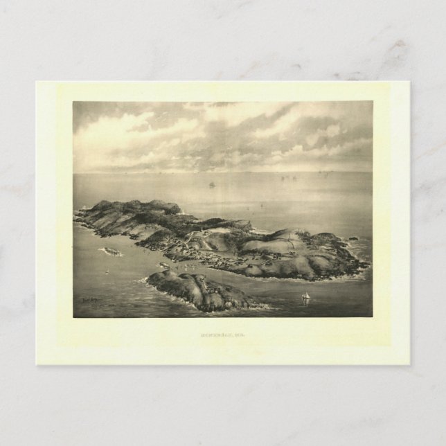 Vintage 1896 Monhegan Island Print Postcard (Front)