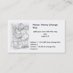 Vintage 1897- baby washing own hair in pan business card