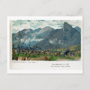 Vintage 1897 Oberammergau Bavaria litho Postcard