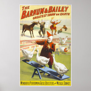 Vintage 1900 Barnum & Bailey Circus Large Format P Poster