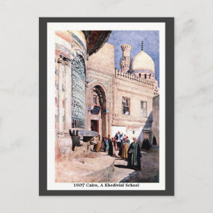 Vintage 1900 Cairo Egypt A Khedivial School Postcard