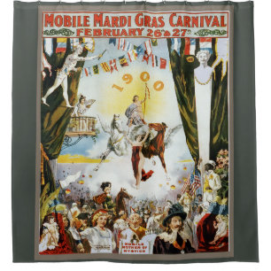 Vintage 1900 Mobile Mardi Gras Carnival Poster Art