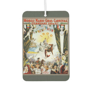 Vintage 1900 Mobile Mardi Gras Carnival Poster Art Air Freshener