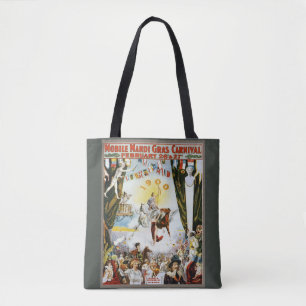 Vintage 1900 Mobile Mardi Gras Carnival Poster Art Tote Bag
